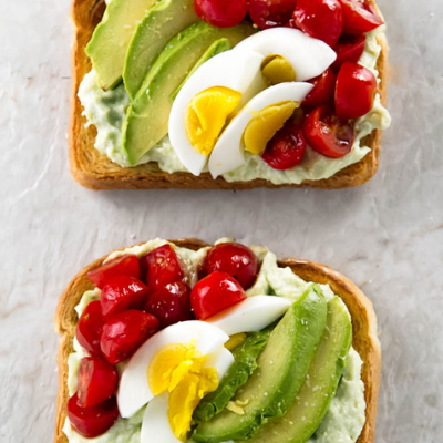 loaded avocado ricotta toast