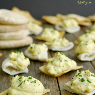 deviled eggs hummus spread
