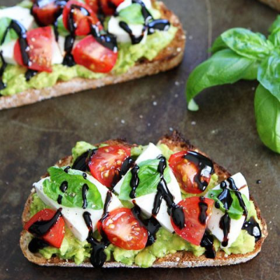 caprese avocado toast